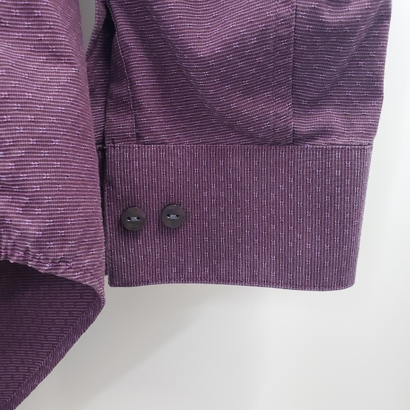 Calvin Klein Non Iron Slim Fit Button Down Shirt Purple - Picture 3 of 8